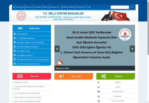 BALIKESİR / BURHANİYE - Burhaniye Şehit İlyas Arslan Halk Eğitimi Merkezi