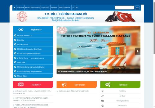 BALIKESİR / BURHANİYE - Türkiye Odalar ve Borsalar Birliği Bahçelievler İlkokulu