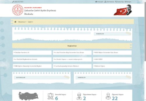 BALIKESİR / DURSUNBEY - Şabanlar Şehit Aydın Eryılmaz İlkokulu