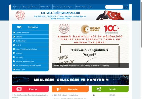 BALIKESİR / EDREMİT - Yılmaz Akpınar Kız Mesleki ve Teknik Anadolu Lisesi