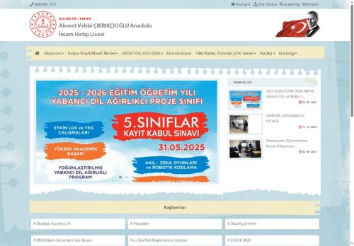 BALIKESİR / ERDEK - Ahmet Vehbi ÇIKRIKÇIOĞLU Anadolu İmam Hatip Lisesi