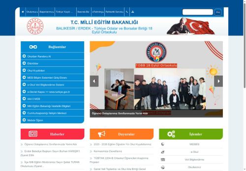 BALIKESİR / ERDEK - Türkiye Odalar ve Borsalar Birliği 18 Eylül Ortaokulu