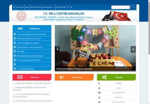 BALIKESİR / İVRİNDİ - İvrindi Gazi Mehmet Azman Çavuş Özel Eğitim Uygulama Okulu II. Kademe