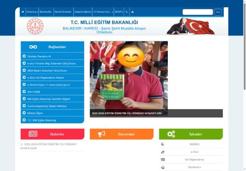 BALIKESİR / KARESİ - Şamlı Şehit Mustafa Adışen Ortaokulu