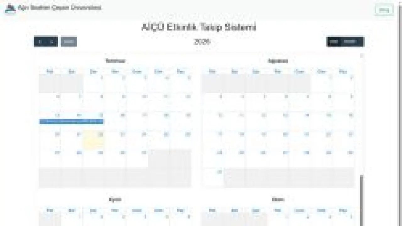AİÇÜ Etkinlik Takip Sistemi