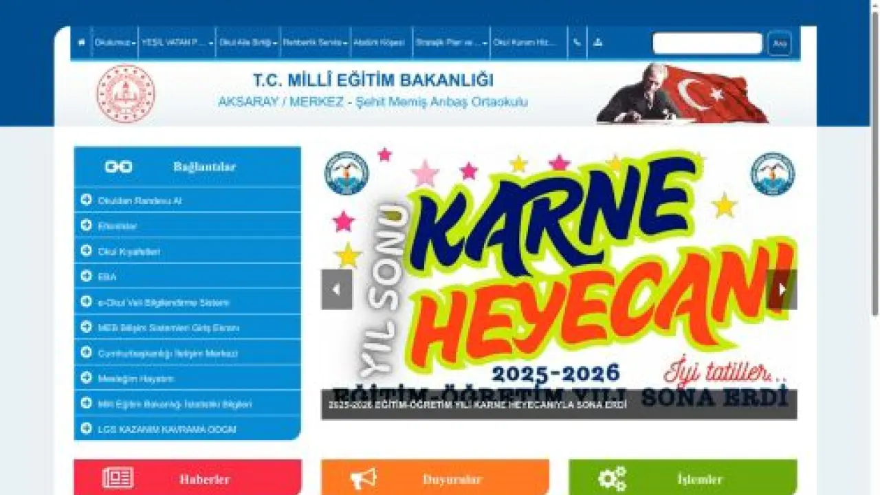 Şehit Memiş Arıbaş Ortaokulu - AKSARAY / MERKEZ