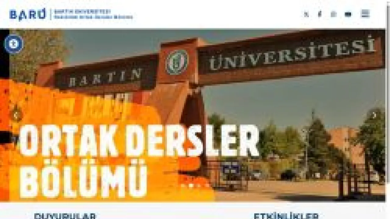 Bartın Üniversitesi - Ana Sayfa - Rektörlük Ortak Dersler Bölümü
