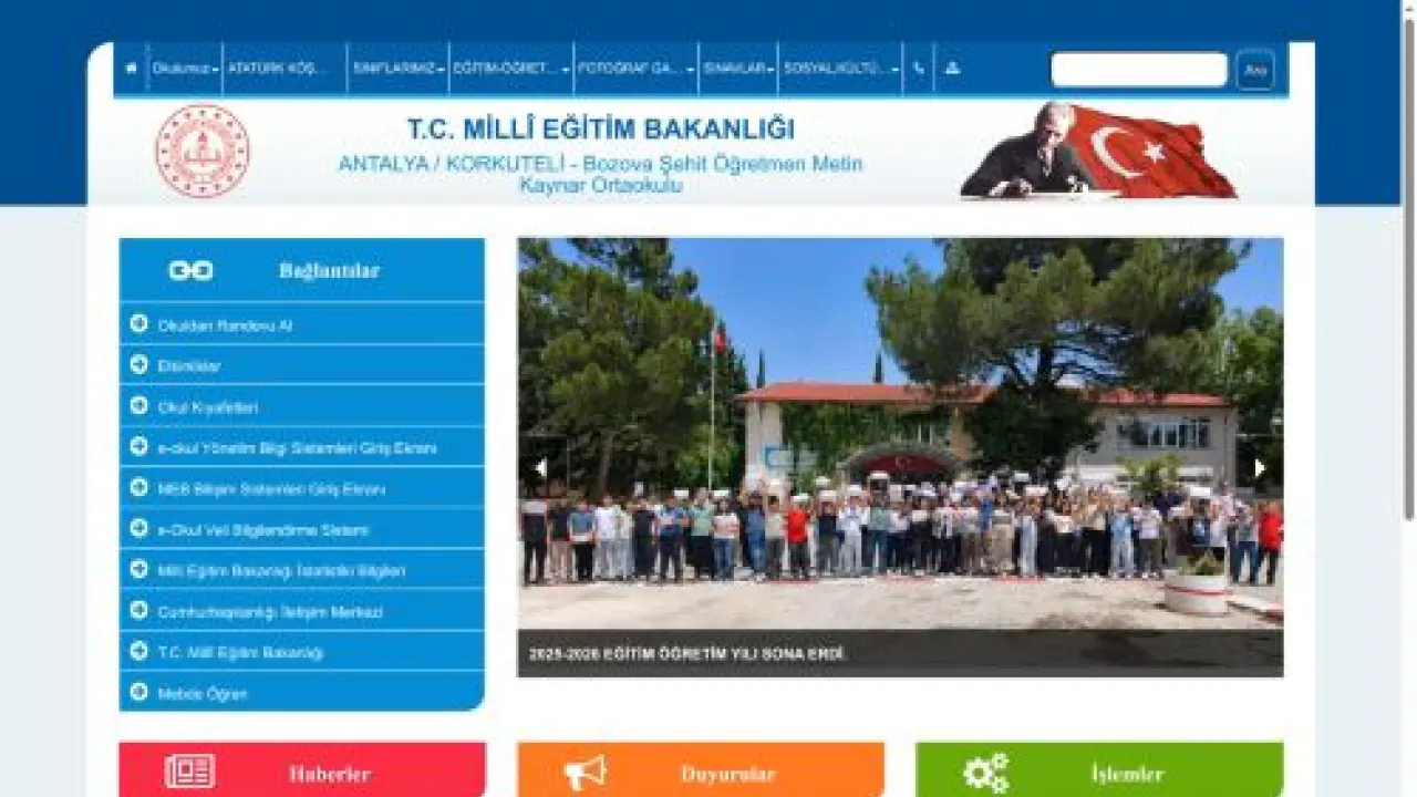 Bozova Şehit Öğretmen Metin Kaynar Ortaokulu - ANTALYA / KORKUTELİ