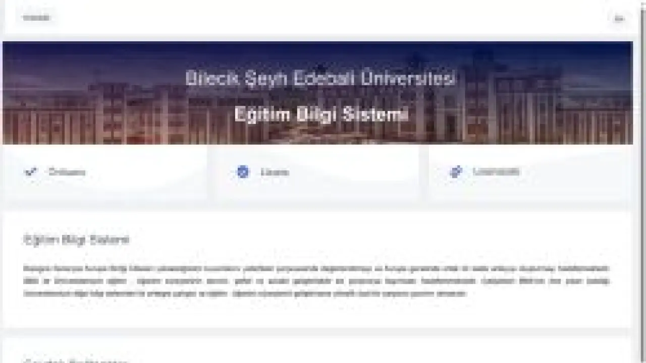 Eğitim Bilgi Sistemi - BŞEÜ