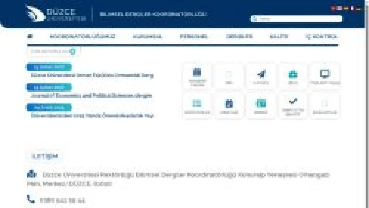 Düzce Üniversitesi | Bilimsel Dergiler Koordinatörlüğü | Anasayfa