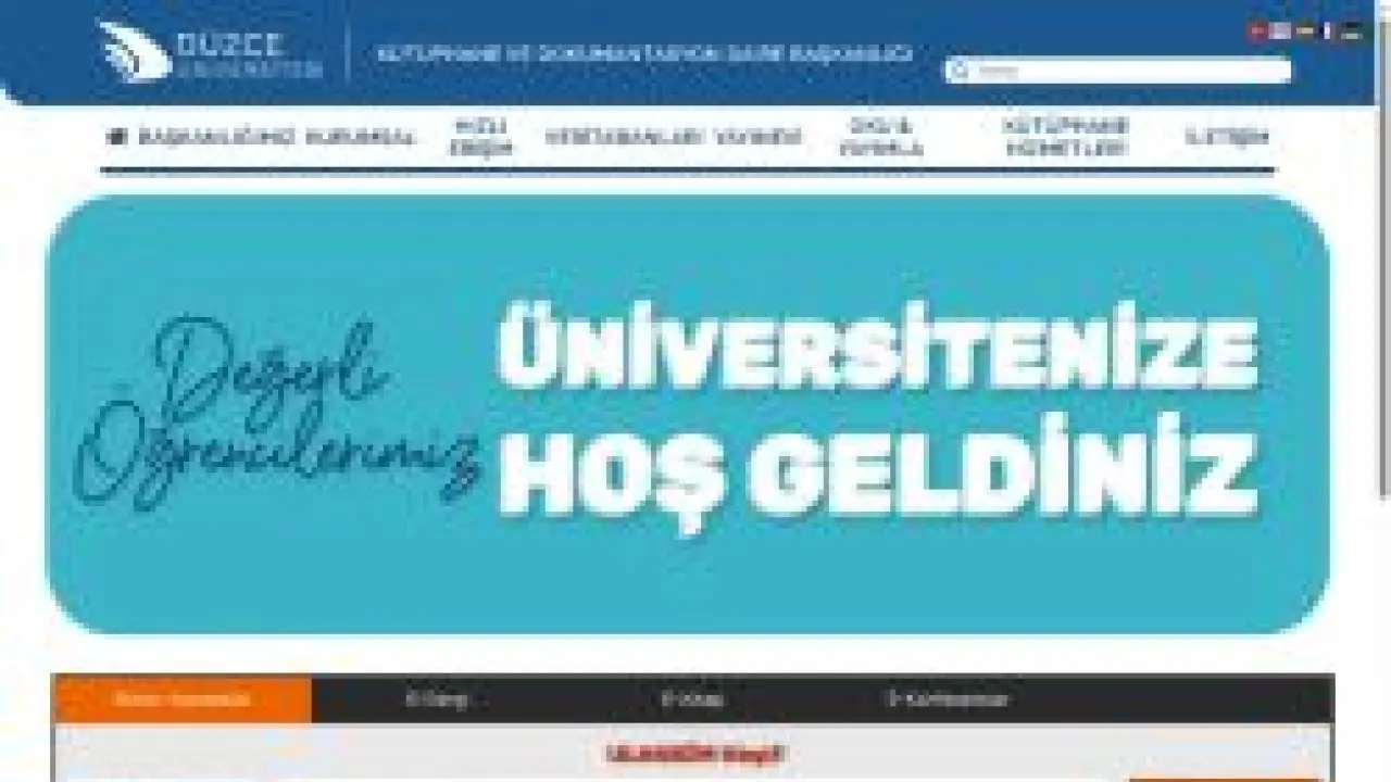 Düzce Üniversitesi | Kütüphane ve Dokümantasyon Daire Başkanlığı | Anasayfa