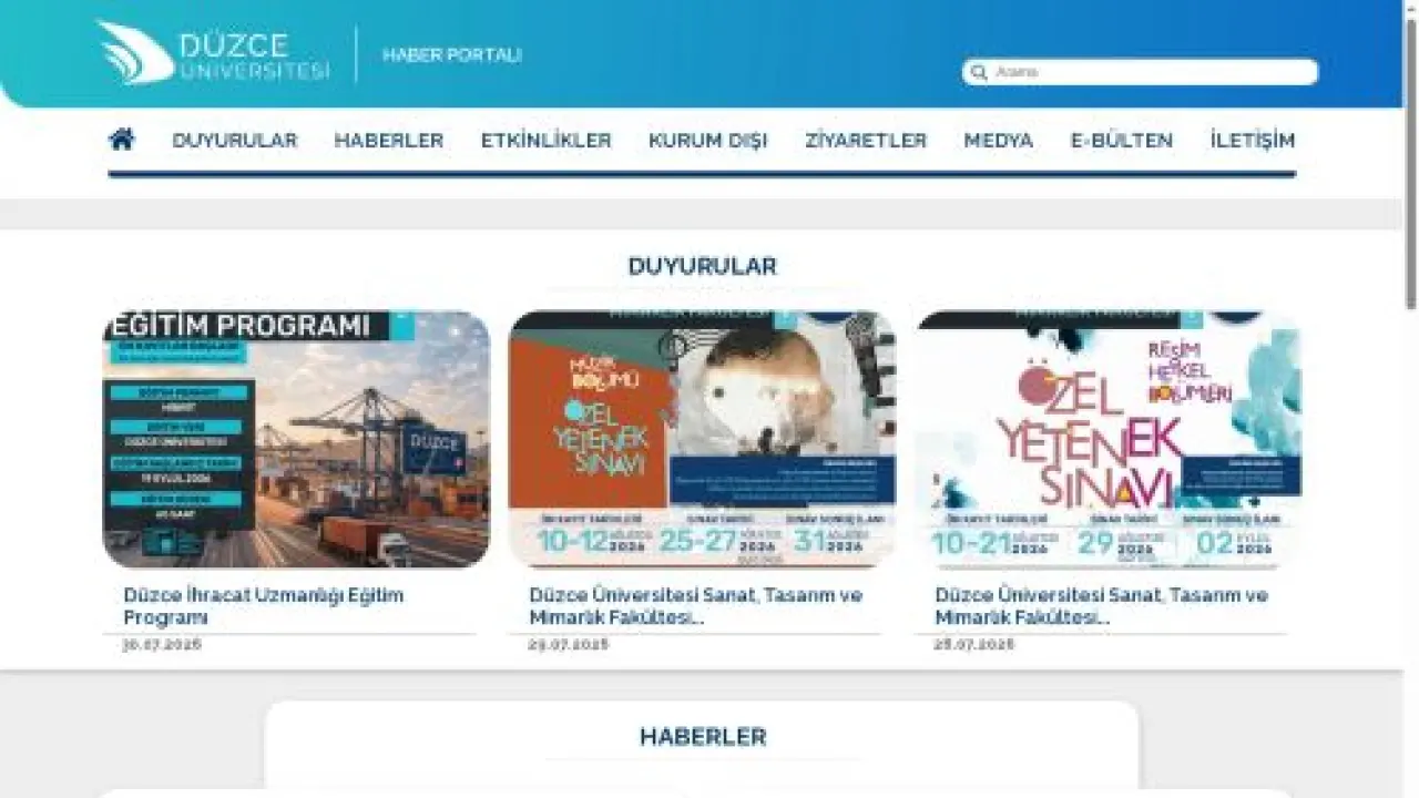 Düzce Üniversitesi | Haber Portalı | Anasayfa