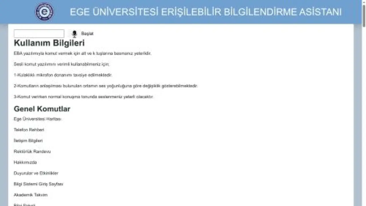 Ege Üniversitesi Ses Algılama