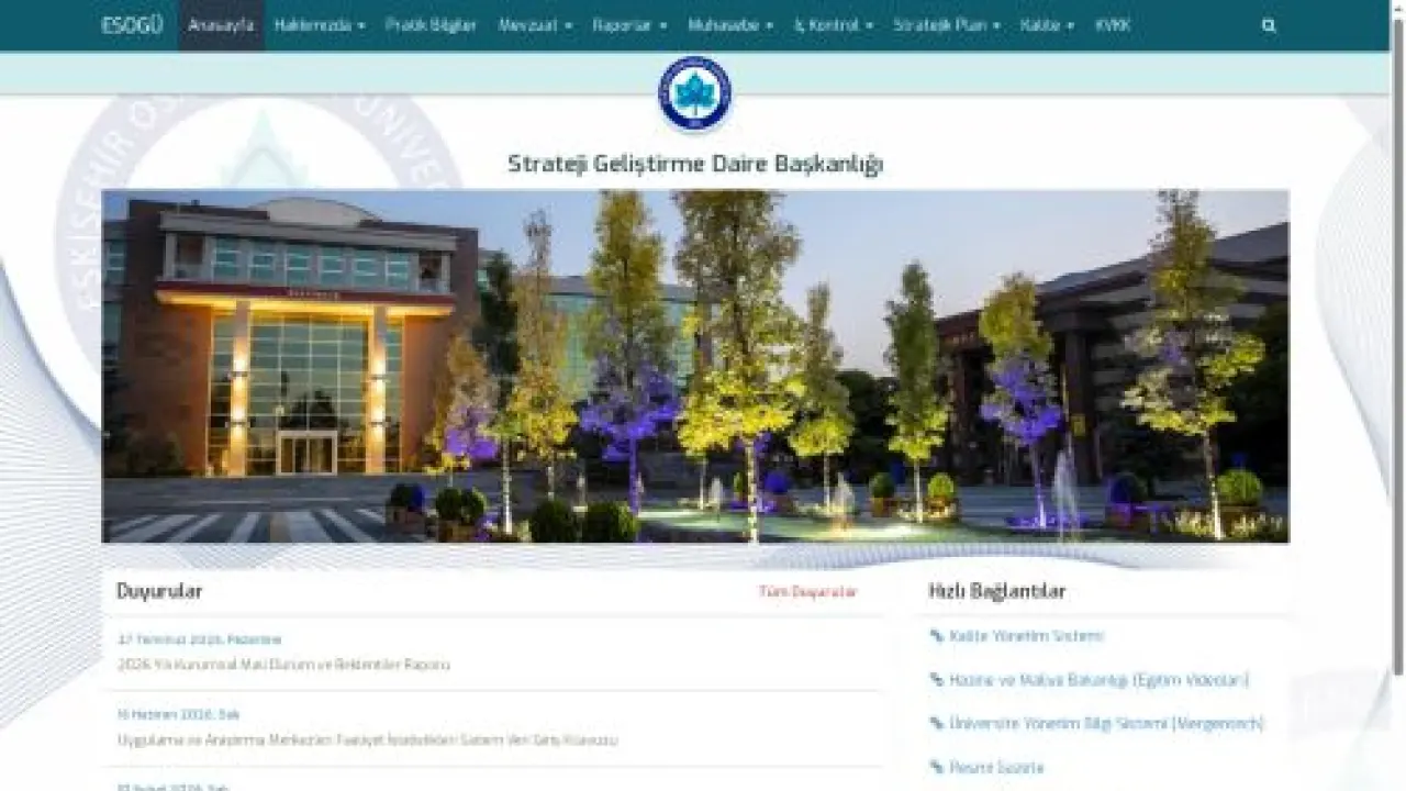 Strateji Geliştirme Daire Başkanlığı | Eskişehir Osmangazi Üniversitesi - Anasayfa