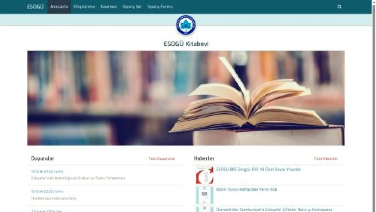 ESOGÜ Kitabevi | Eskişehir Osmangazi Üniversitesi - Anasayfa
