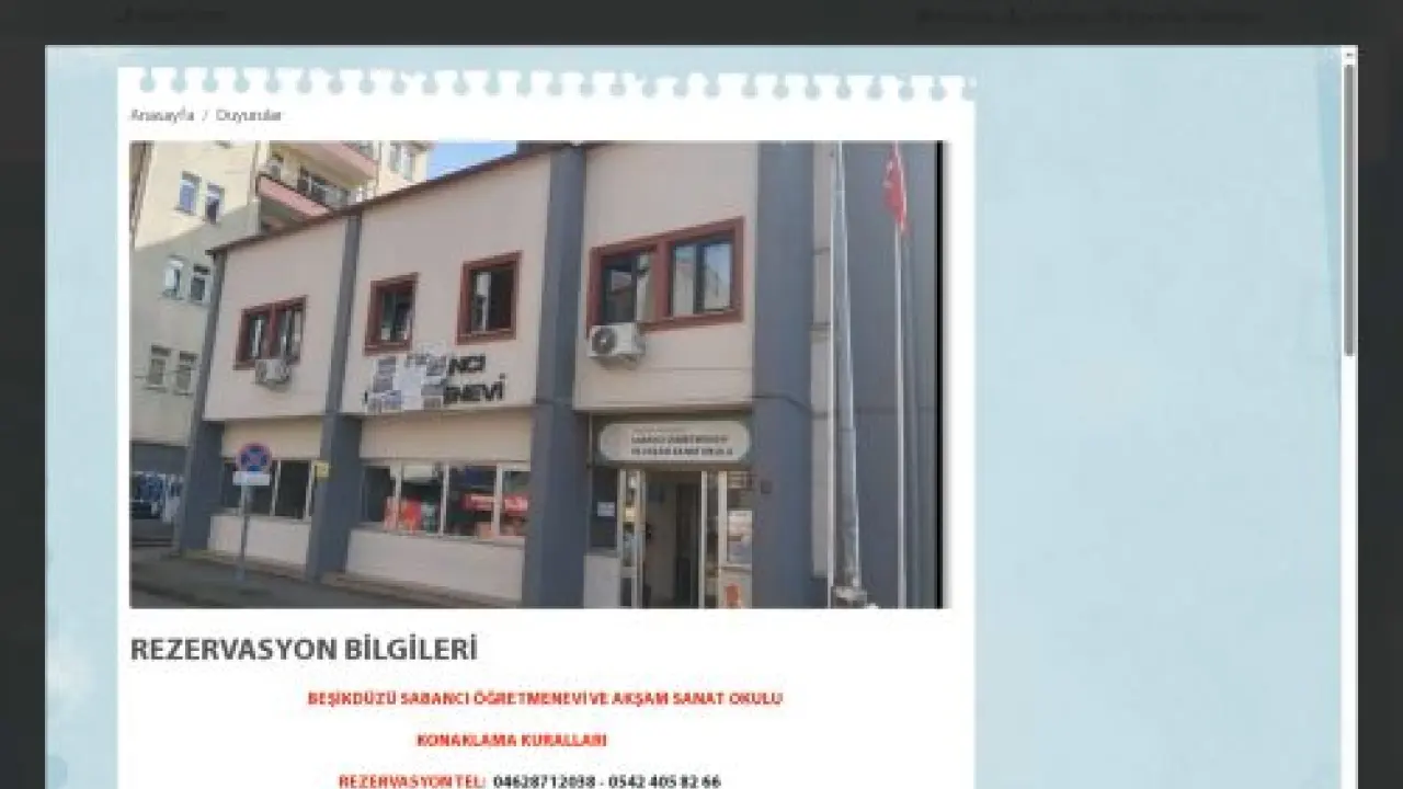 Beşikdüzü Sabancı Öğretmenevi ve Akşam Sanat Okulu - TRABZON / BEŞİKDÜZÜ