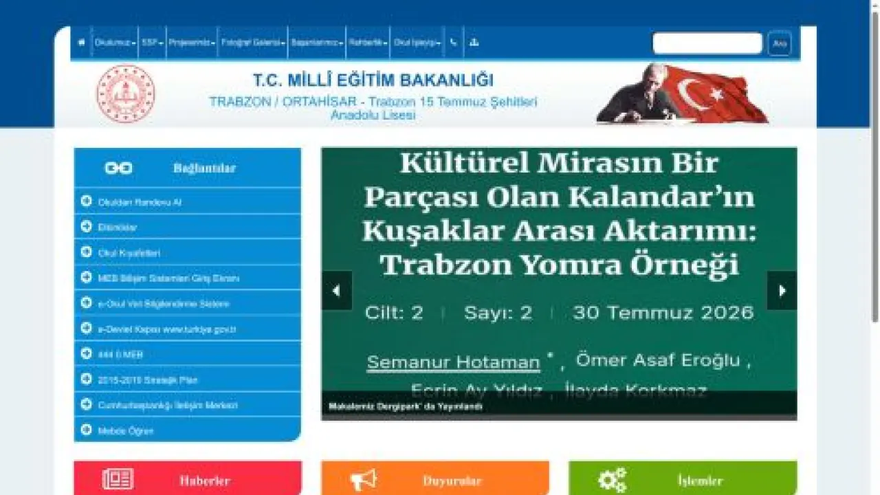 Trabzon 15 Temmuz Şehitleri Anadolu Lisesi - TRABZON / ORTAHİSAR