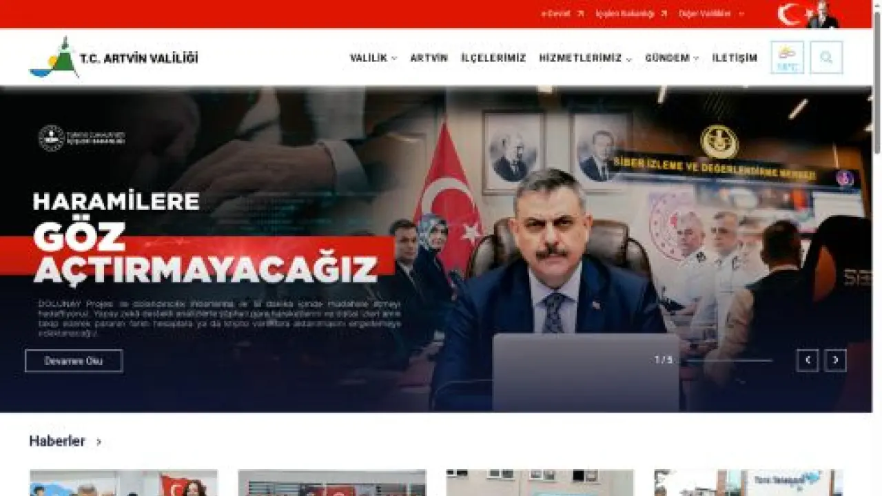 T.C. Artvin Valiliği Resmi Web Sayfası