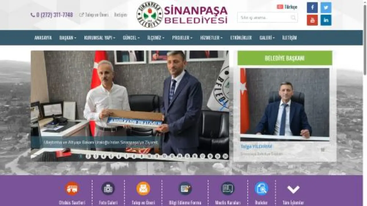 Sinanpaşa Belediyesi İnternet Sitesi