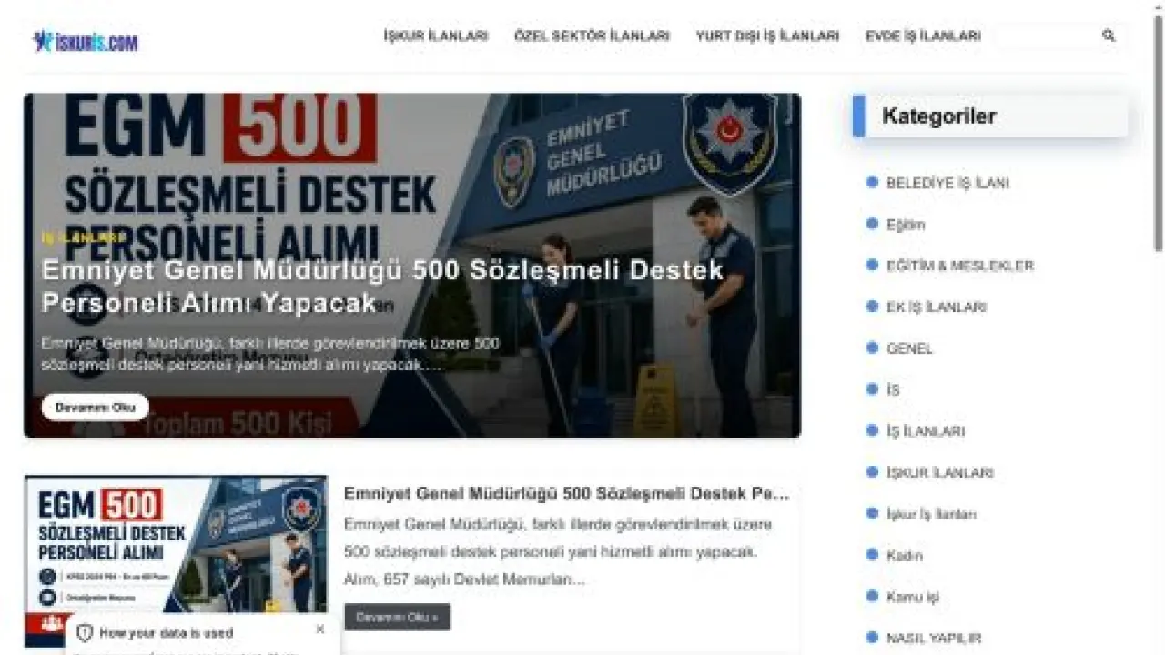 İŞKUR İŞ İLANLARI - İşkur İş İlanları