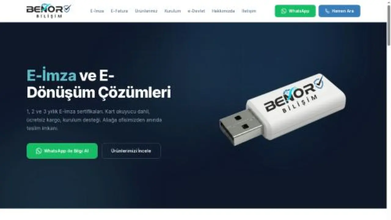 e-İmza ve Mali Mühür Sertifikaları | BENOR Bilişim | İzmir Aliağa