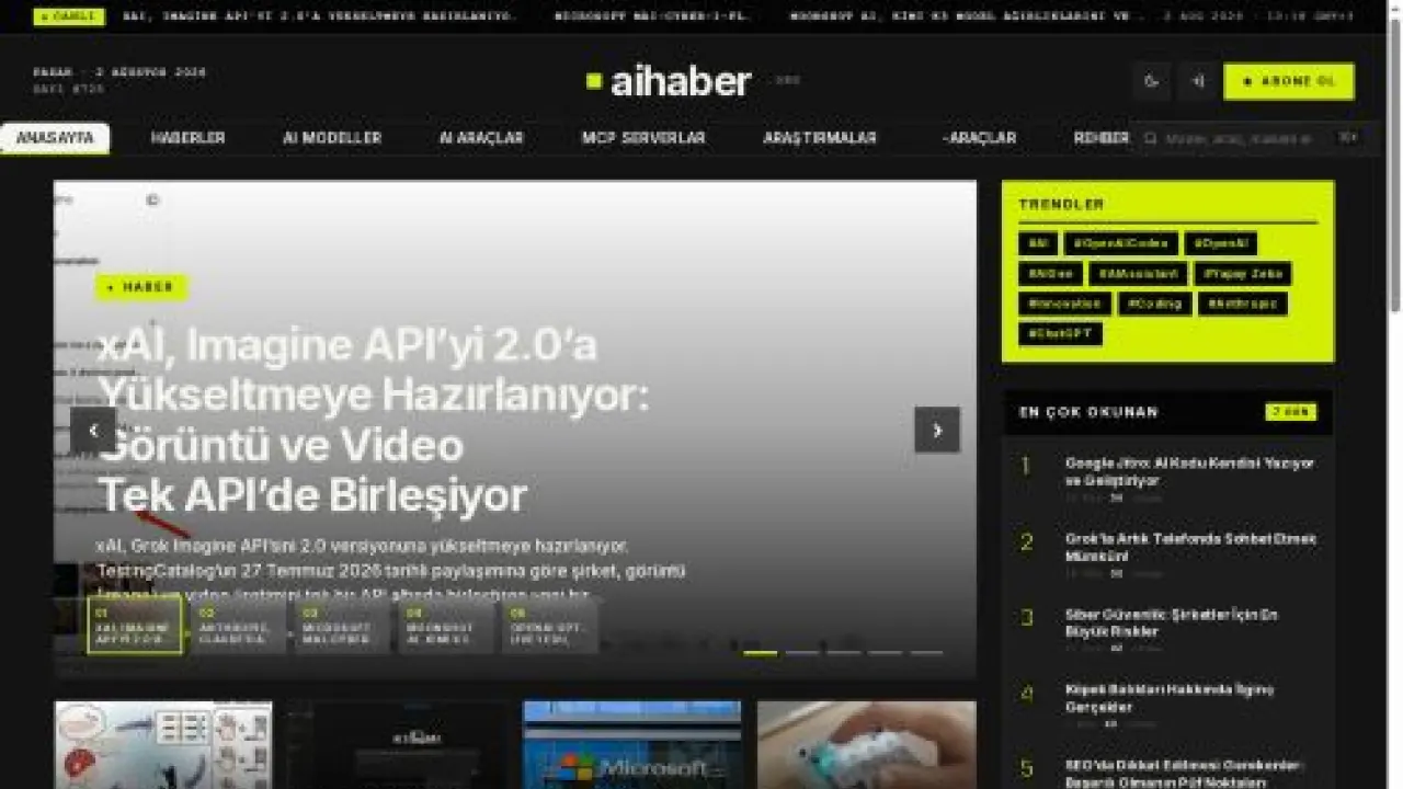Türkiyenin Yapay Zeka Haber Portalı - Ai Haber