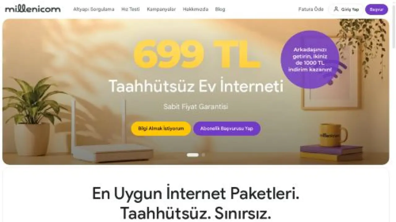 Millenicom: Taahhütsüz Fiber Ev İnterneti Deneyimi