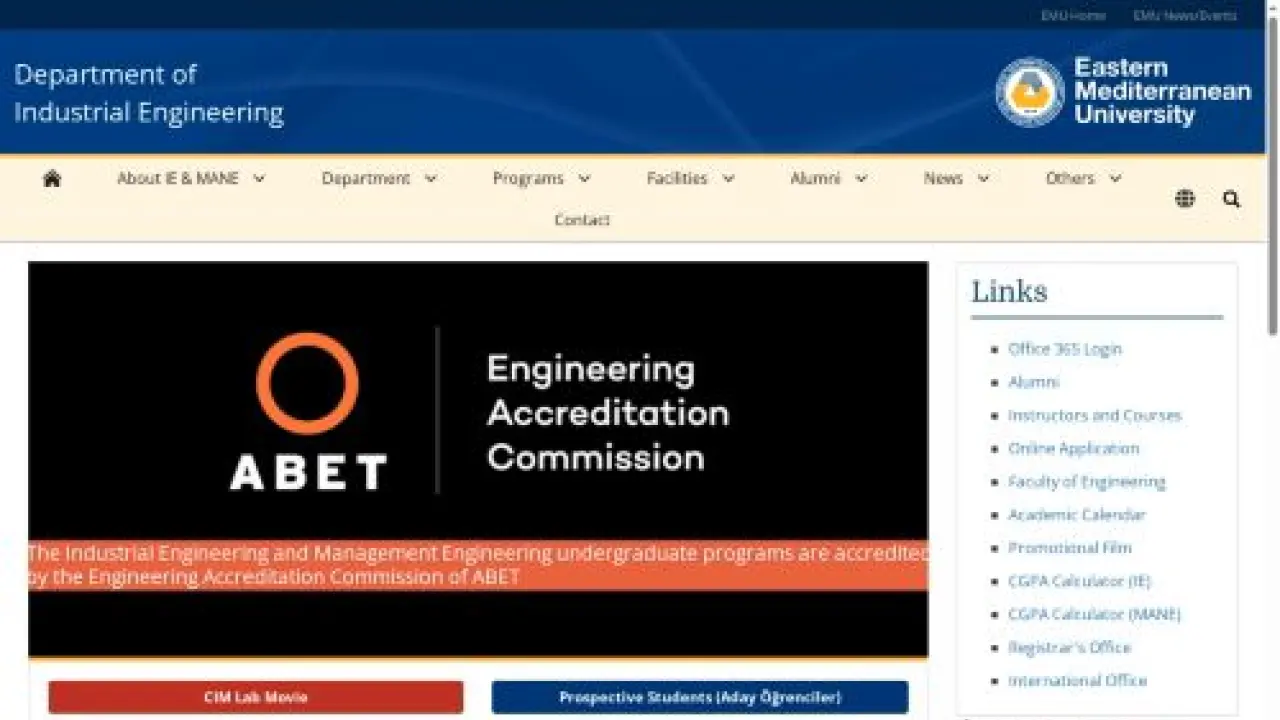 EMU - Industrial Engineering Web Page | Department of Industrial Engineering