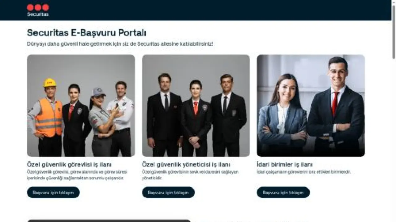 Securitas Türkiye E-Başvuru Sistemi Güvenlik İş İlanı