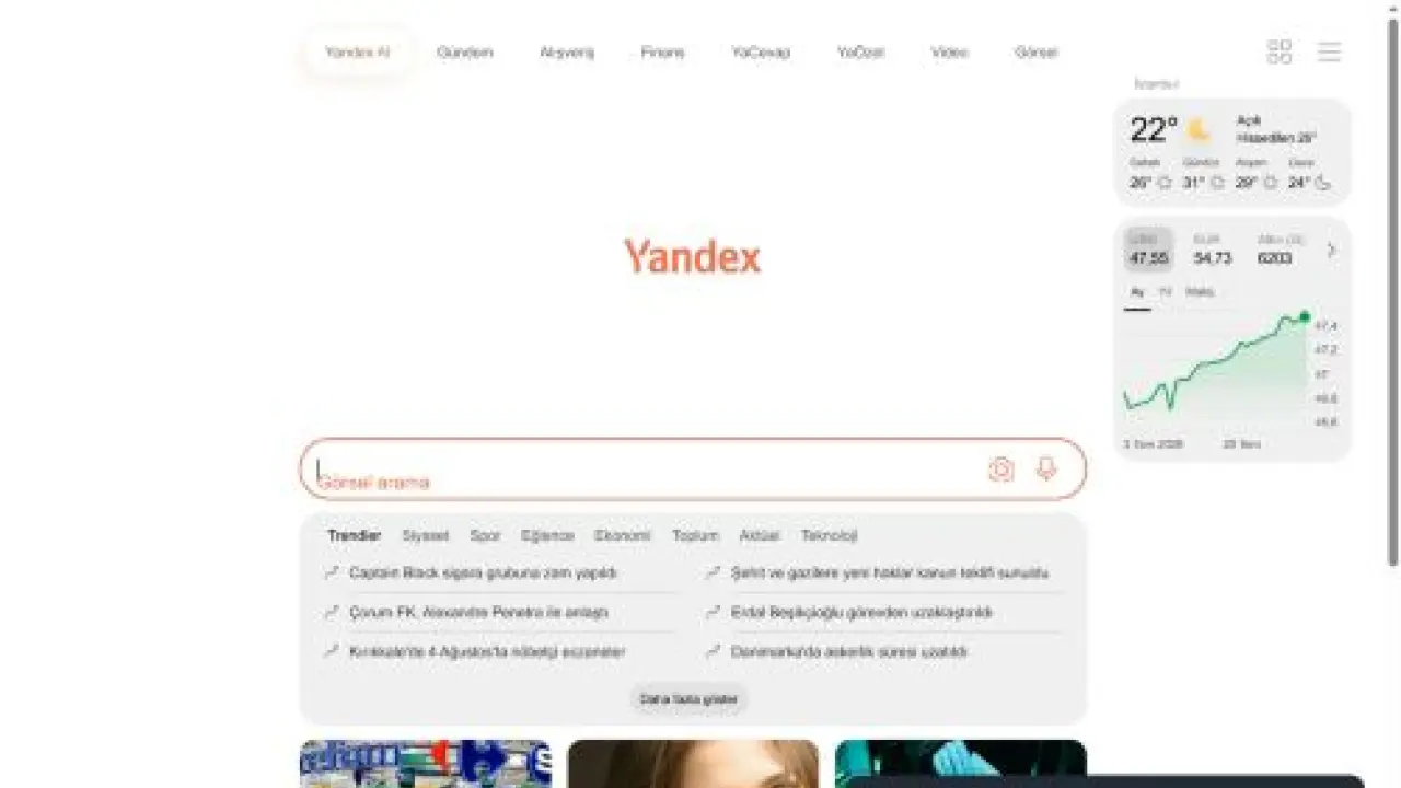 Yandex — hızlı İnternet araması