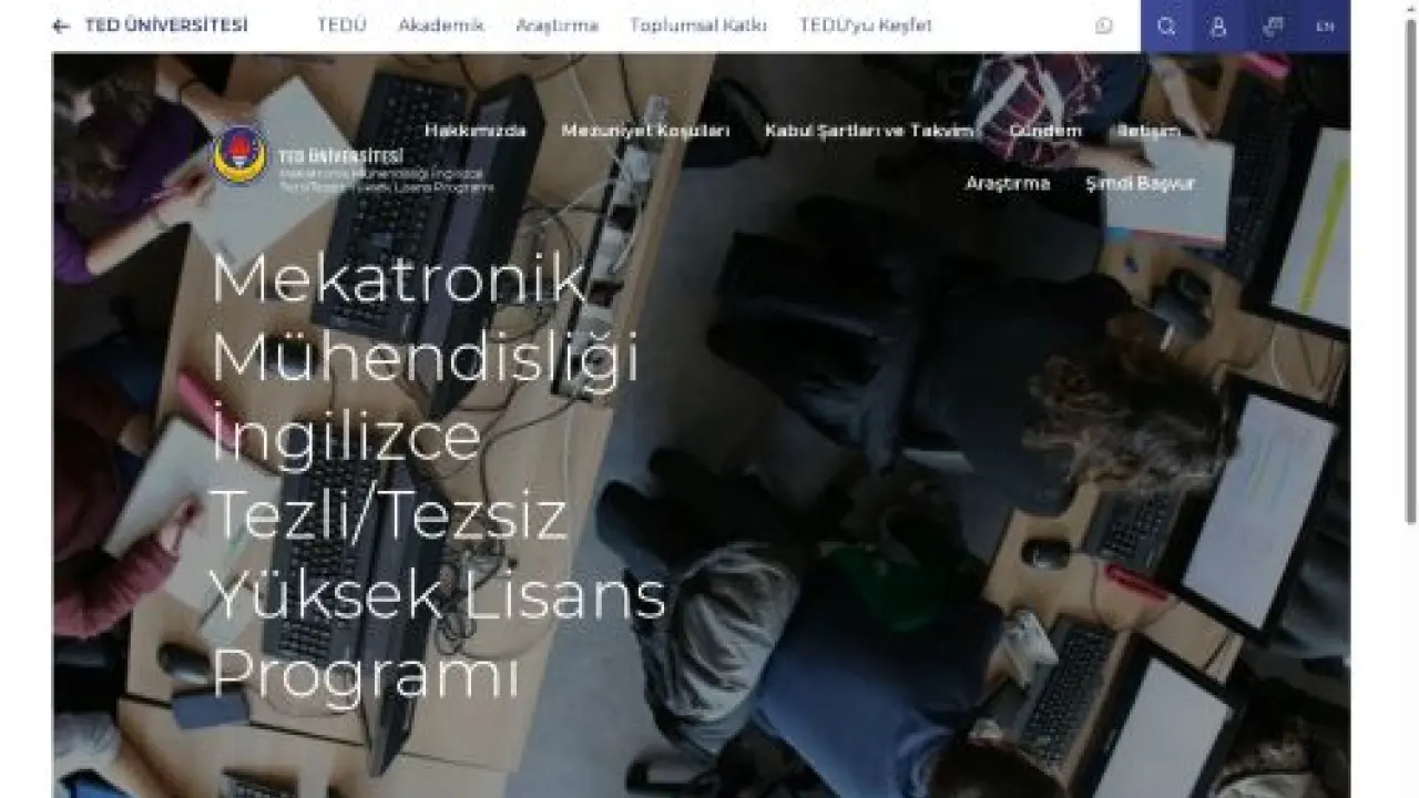 Mekatronik Mühendisliği İngilizce Tezli/Tezsiz Yüksek Lisans Programı | TED Üniversitesi
