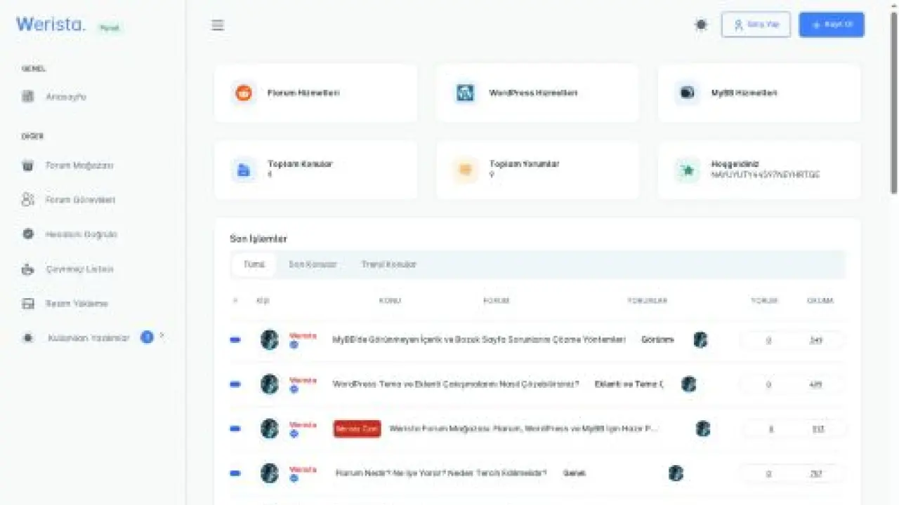 Anasayfa - Werista l Web Hizmetleri
