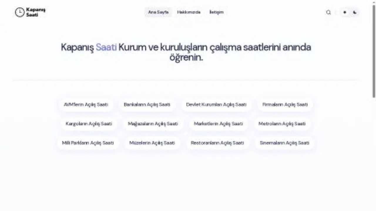 Kurum ve kuruluşların kaçta açıldığını ve kaçta kapandığını anında öğrenin! - Kurumların ve Kuruluşların Çalışma Saatleri