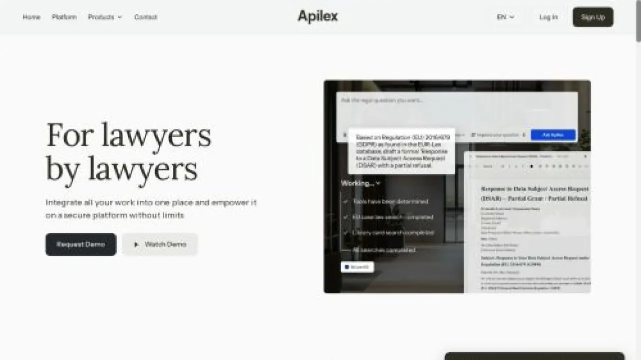 Yapay Zeka Hukuk Asistanı - Apilex