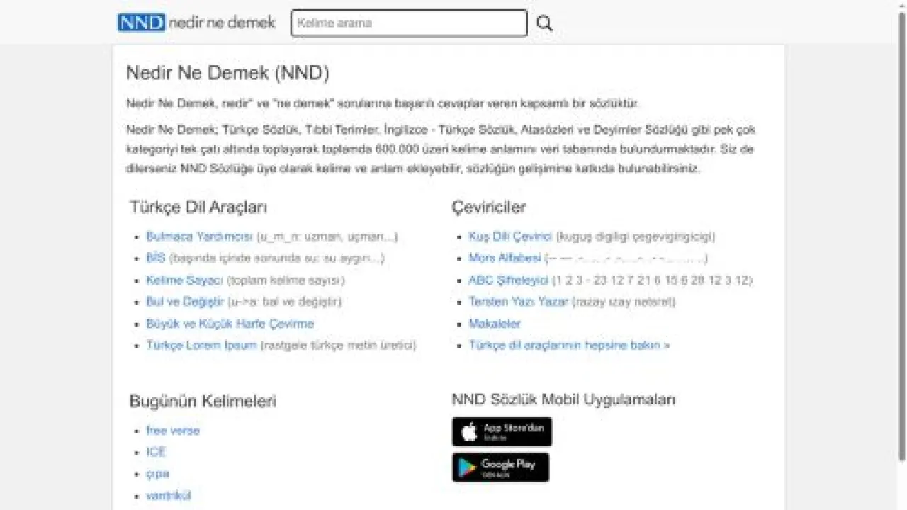 Nedir Ne Demek (NND Sözlük)