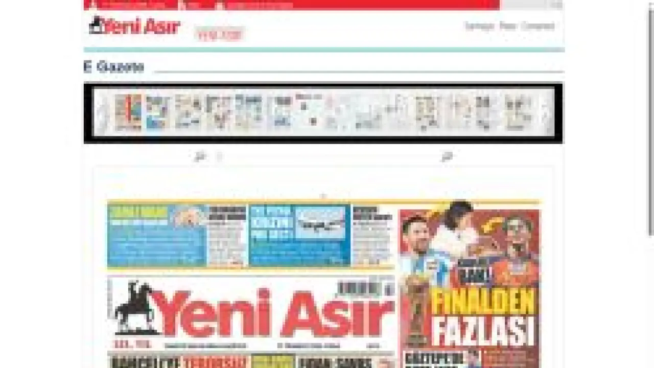 Bugünkü Yeni Asır Gazetesi Manşeti - Yeni Asır - E-Gazete
