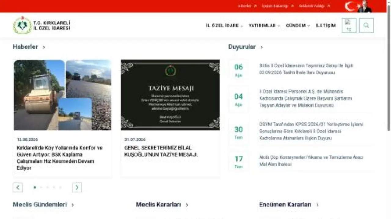 T.C. KIRKLARELİ İL ÖZEL İDARESİ