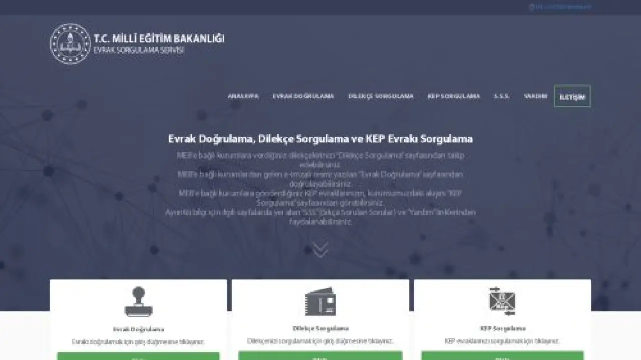 T.C. MİLLİ EĞİTİM BAKANLIĞI Evrak Sorgulama Servisi