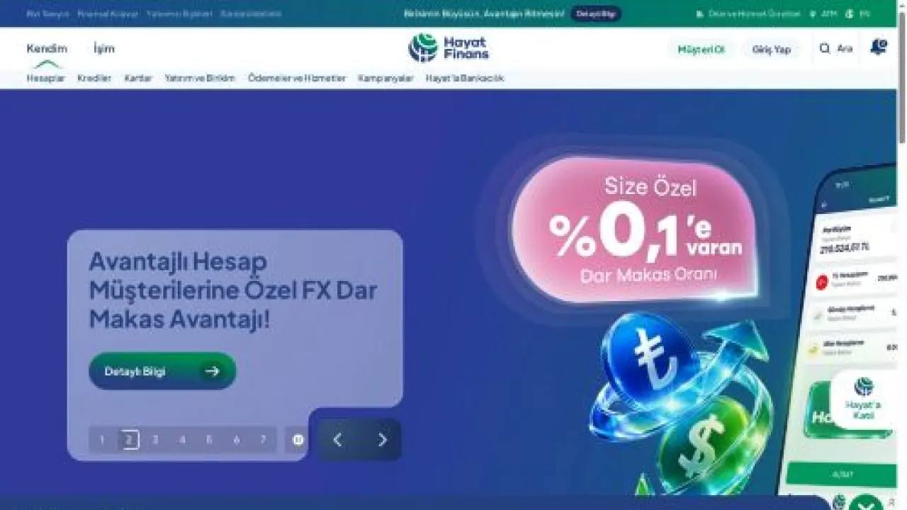 Türkiye'nin İlk Dijital Bankası | Hayat Finans