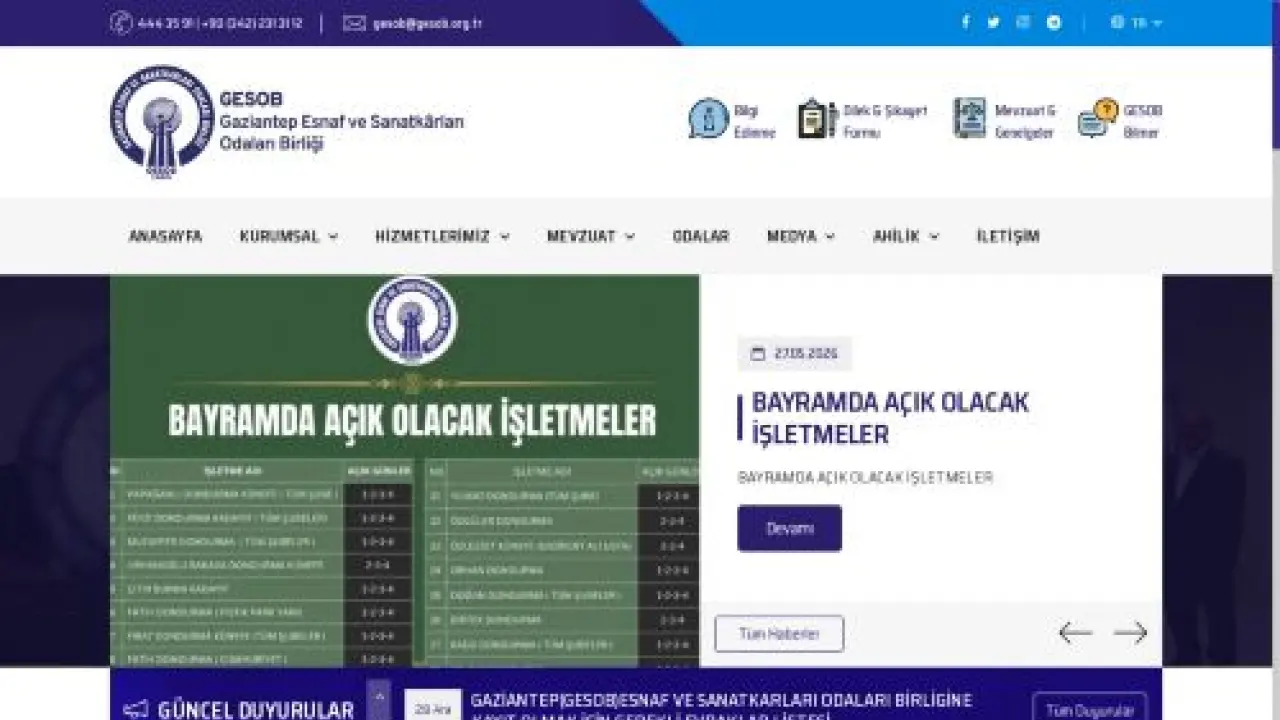 Gaziantep Esnaf ve Sanatkarları Odaları Birliği - SEECO Projesi kapsamında İstihdam Odaklı Mesleki Eğitim Programları Başlıyor.