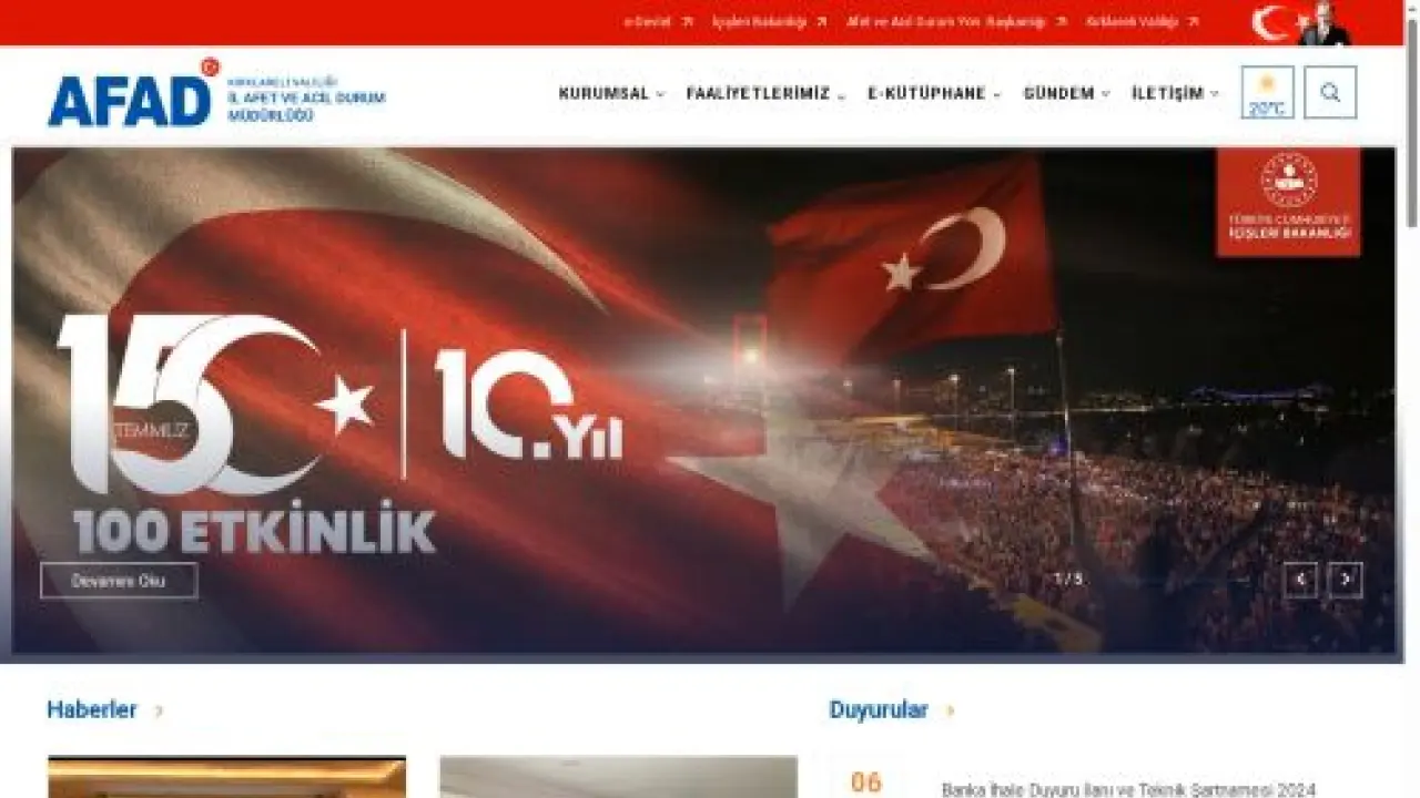 Kırklareli İl Afet ve Acil Durum Müdürlüğü