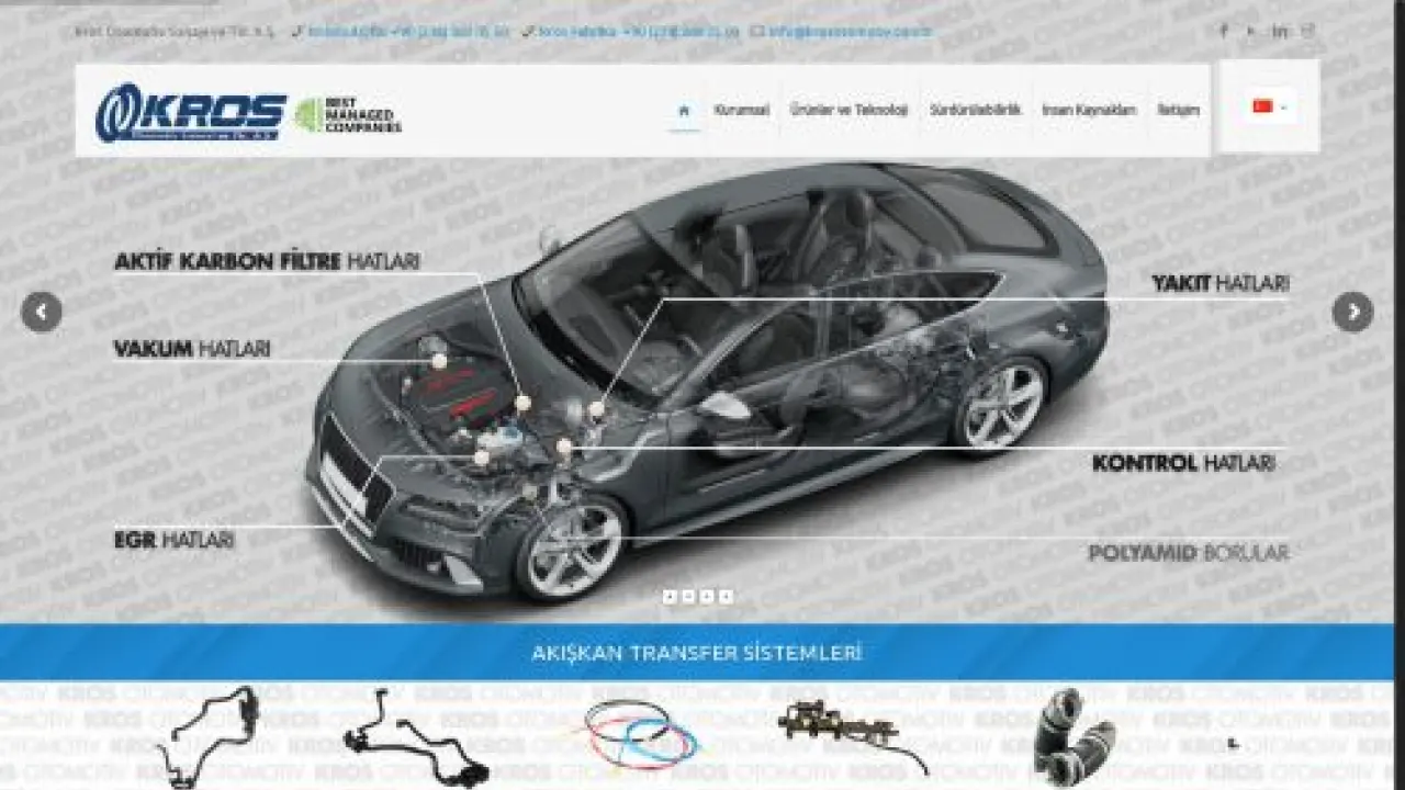 Kros Otomotiv – Otomotiv sektöründe akışkan transfer sistemleri ve farklı ürün/sistemler üreten, rekabetçi, müşteri odaklı, nitelikli tedarik zincirine sahip bir şirkettir.