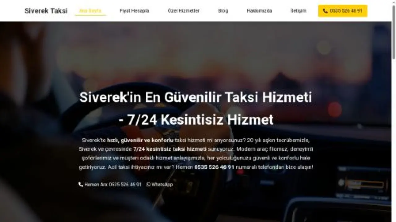 Siverek Taksi | 7/24 Güvenilir, Hızlı ve Konforlu Taksi Hizmeti