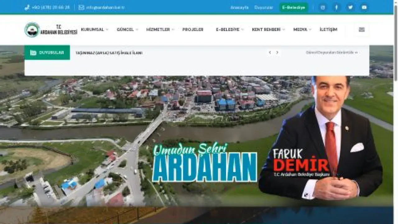 Ardahan Belediyesi Resmi Web Sayfası