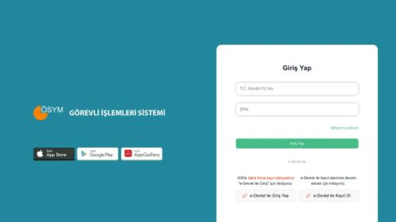 Sisteme Giriş - ÖSYM Görevli İşlemleri Sistemi