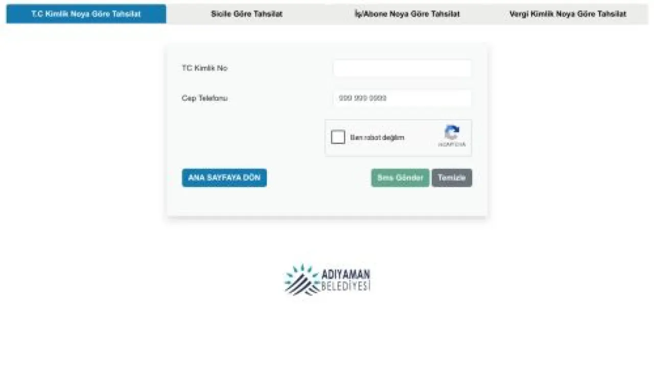 Online Tahsilat - Adıyaman Belediyesi