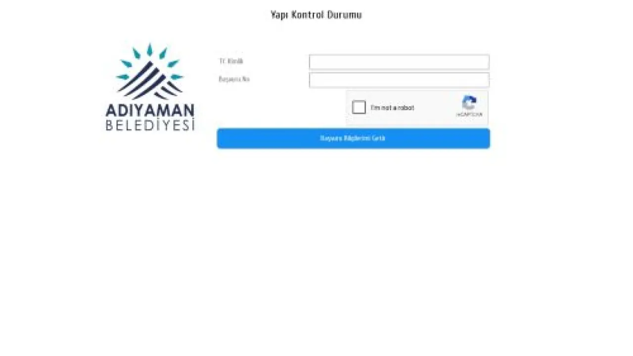 Adıyaman Belediyesi Yapı Denetim  Kontrol Ekranı