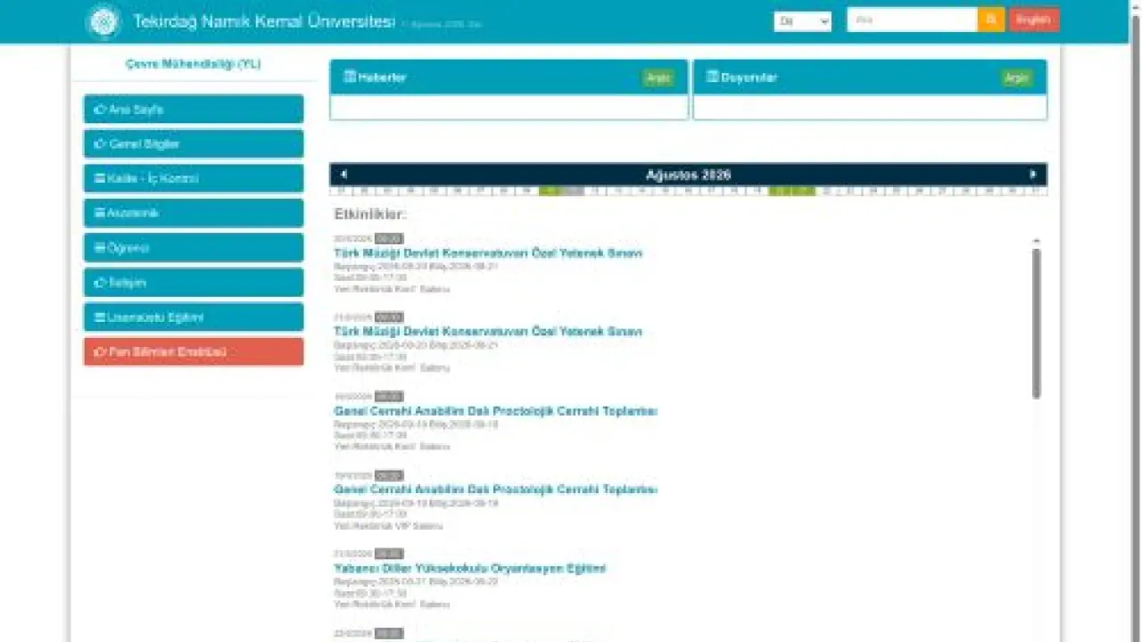 Çevre Mühendisliği (YL)