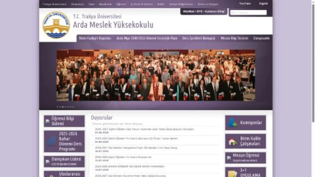 Program Öz Değerlendirme Raporları 2023 | Arda Meslek Yüksekokulu | T.C. Trakya Üniversitesi