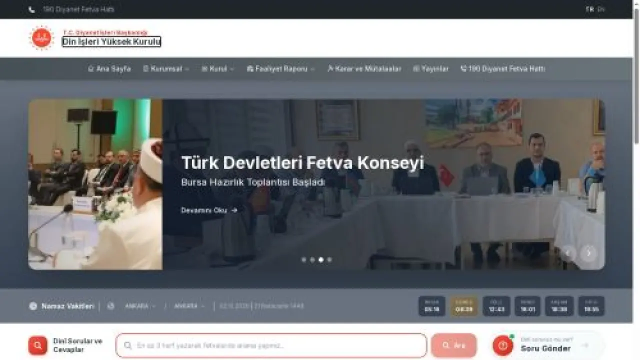 Alo Fetva 190 : Din İşleri Yüksek Kurulu : Dini Bilgilendirme Platformu